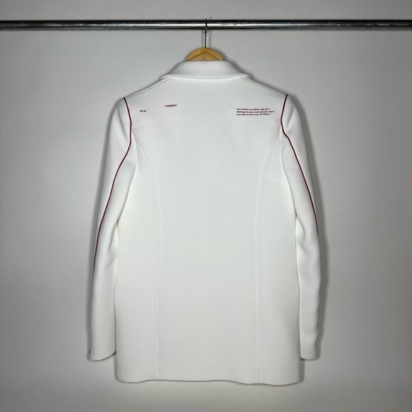 Off-White Contrast Trim Single-breasted Blazer in White Size 36 IT - Picture 2 of 7